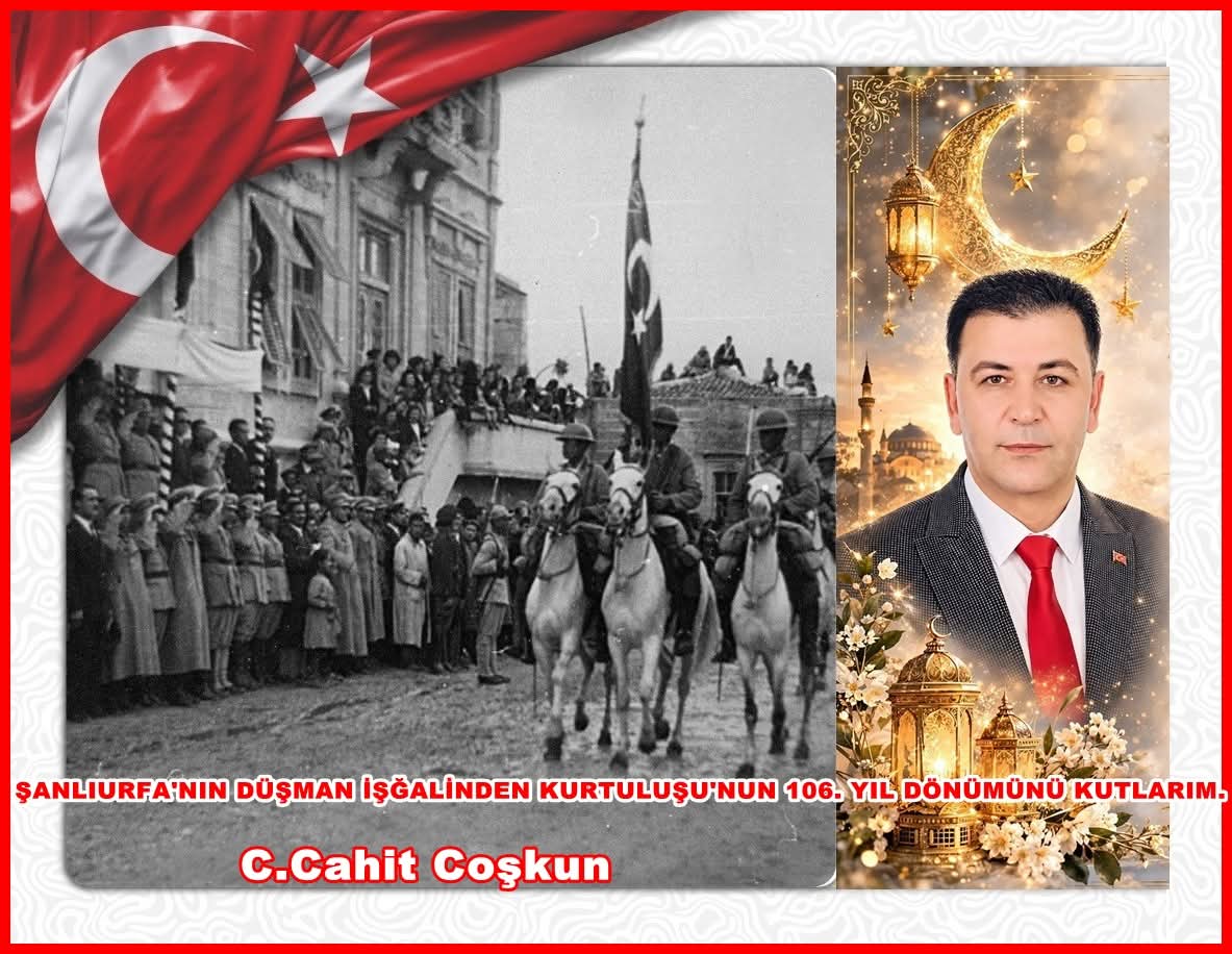 CCahitCoskun1's tweet photo. 106 Yıl önce 11 Nisan tarihinde  kahraman, cesur ve inançlı Urfa halkının (Atalarımızın) vermiş olduğu Şanlı mücadele ile İstiklal Şehri Şanlıurfamız düşman işgalinden kurtarıldı. 
Tüm hemşerilerimin 11 Nisan kurtuluş bayramını kutlar saygı ve sevgiler sunarım. https://t.co/0DmTZTjvBR