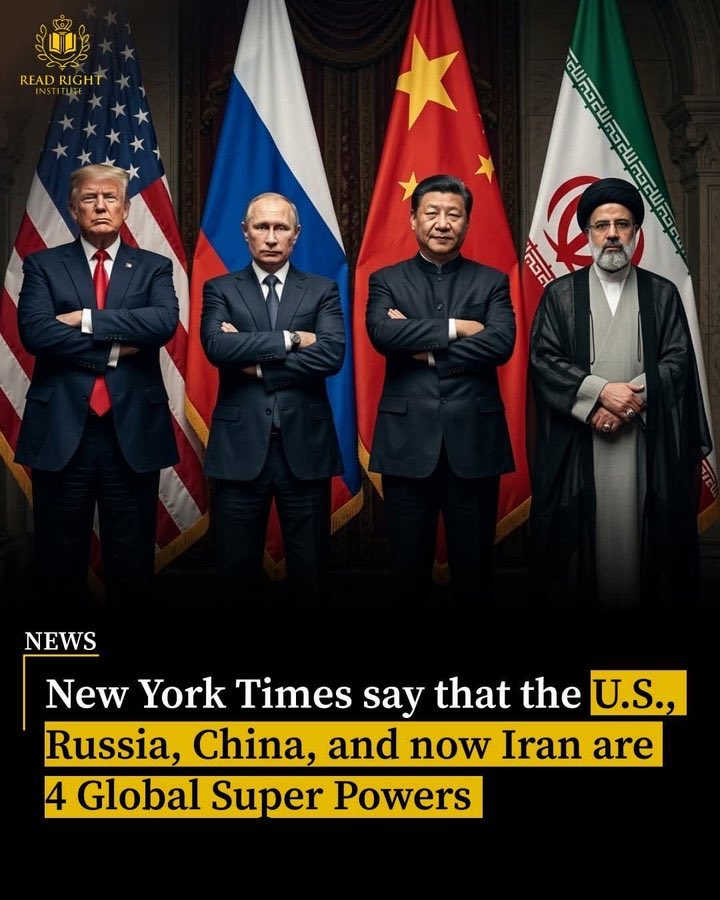 DrDanish5's tweet image. After the war between the United States, Israel, and Iran, Iran appears to be the victor. The United States is no longer the sole superpower, and the world has moved toward a #new world order. Now, along with the #United States, #Russia, #China, and #Iran have also emerged as