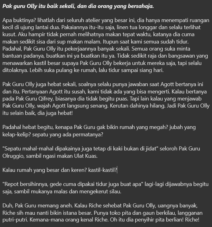 olruggio_o's tweet photo. Pak Guru Olly baik sekali, tapi dia tidak mau punya kastil. https://t.co/wEusKWuNdk