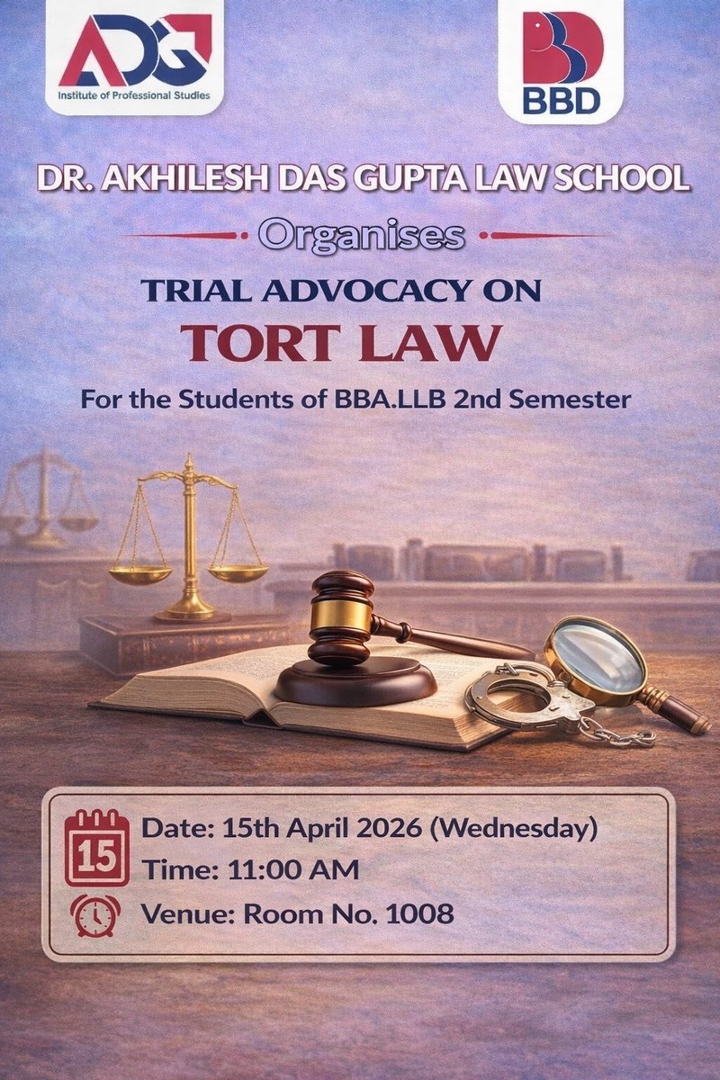 CleAdgitm's tweet photo. From learning the law to living it in the courtroom. ⚖️✨
Trial Advocacy on Tort Law—where future lawyers sharpen their voice and vision. #TrialAdvocacy #TortLaw #LawStudents #FutureLawyers https://t.co/CG31RckXpQ