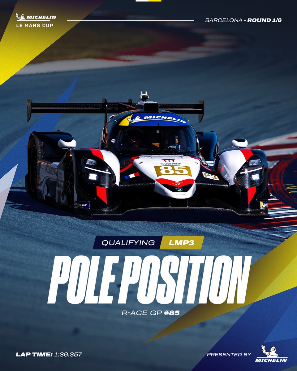 LeMansCup's tweet image. Front-row lock-out 🔒

After topping FP1, @R_aceGP take a one-two with @enzo_peugeot snatching the first Michelin Le Mans Cup pole of the season at the #BarcelonaRound

#LMC #Michelin