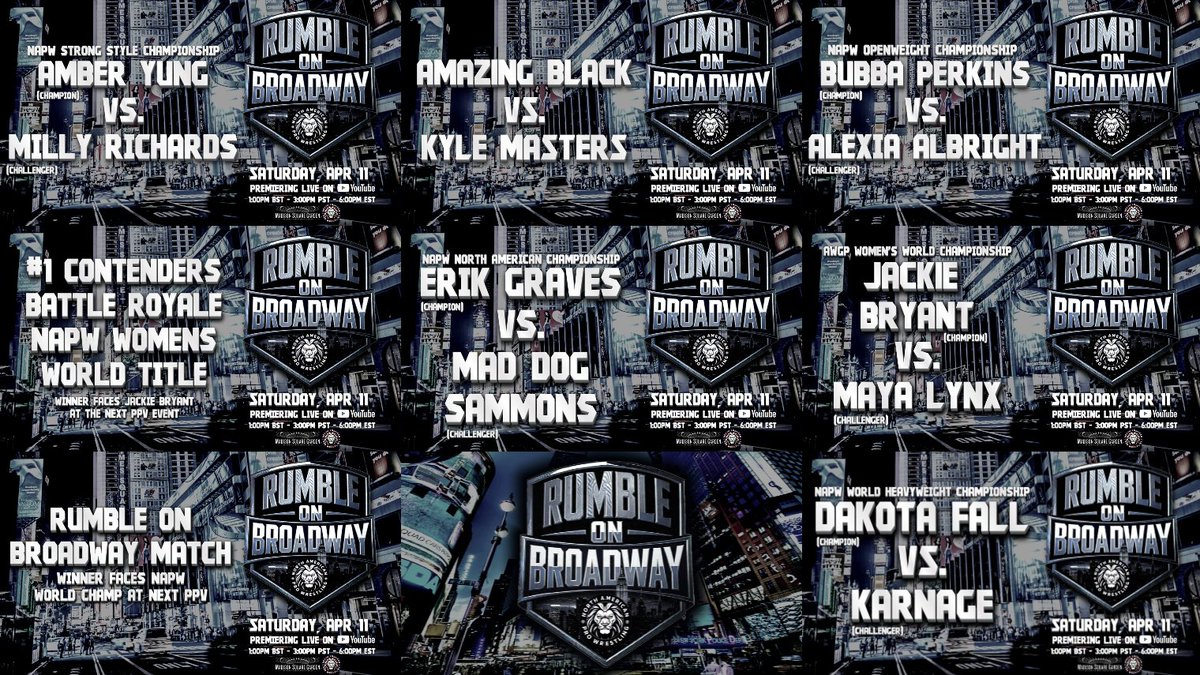 NorthAmericanPW's tweet image. 🔴WE ARE LIVE
🏙️NAPW: Rumble On Broadway
📺youtube.com/watch?v=kIgAyb…
🖥️twitch.tv/northamericanp…

#NAPW #EFED #RumbleOnBroadway🏙️