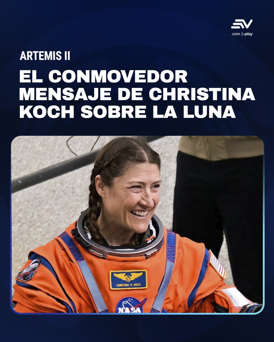 EcuavisaInforma's tweet photo. La astronauta Christina Koch compartió reflexiones que trascienden la ciencia tras completar con éxito el sobrevuelo de la cara oculta de la Luna. 🔗 https://t.co/jFD1B36ilZ https://t.co/G4exvsin99