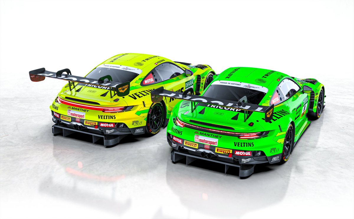 manthey_racing's tweet image. Signature look, fresh chapter.💛💚

Our No. 90 and No. 91 in the colours we all love are ready for @DTM  2026.

New season loading — the action kicks off tomorrow for us, Thomas Preining and Ricardo Feller with the official #DTM test &amp;amp; media days.