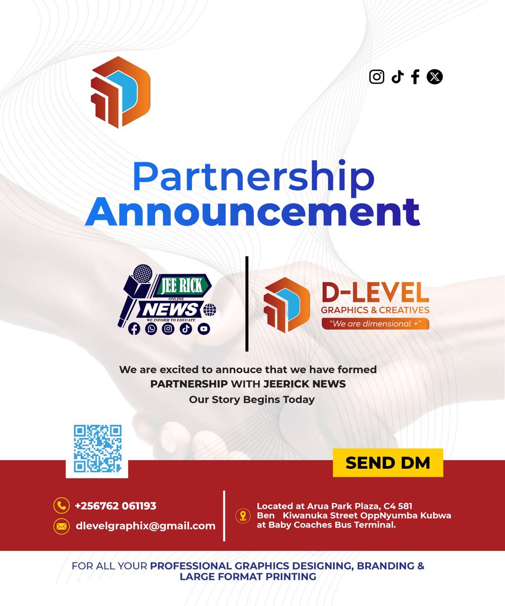 jeericknews's tweet photo. We have officially sealed a partnership with @dlevelgraphix as our graphics designer for the foreseeable future.

They will be providing us with creative graphics as we promote their business. 

Jee Rick News welcomes this opportunity and encourages everyone to choose D-Level Graphics and Creatives for smart, professional work.