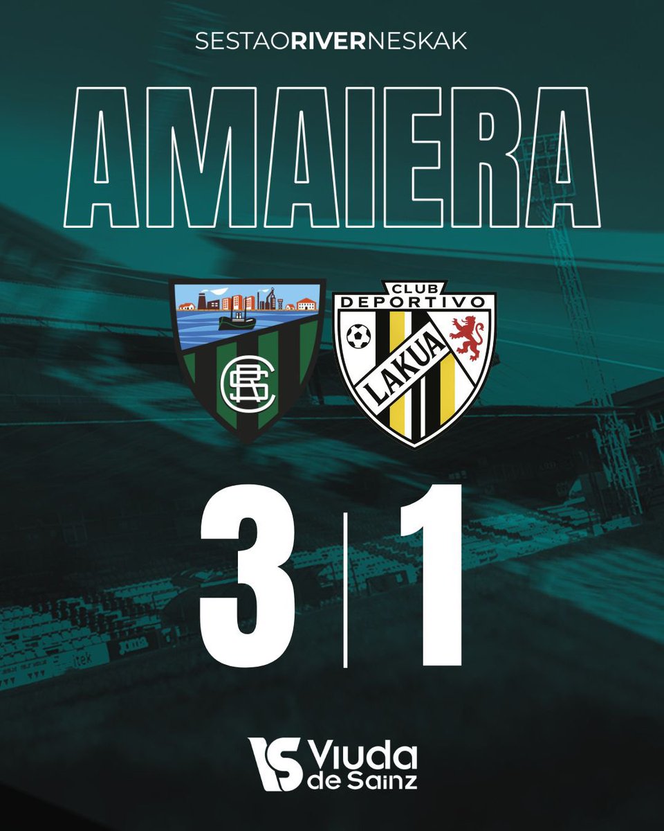 SestaoRCNeskak's tweet photo. 🏁 GARAIPENAAAAAAA!

💪🏼 Gran victoria en Galindo gracias a los goles de Ana Perrino, Gabriela González y Laura Sánchez.

#SestaoRiverLakua | #GoazenRiver https://t.co/Q1RillxuUi