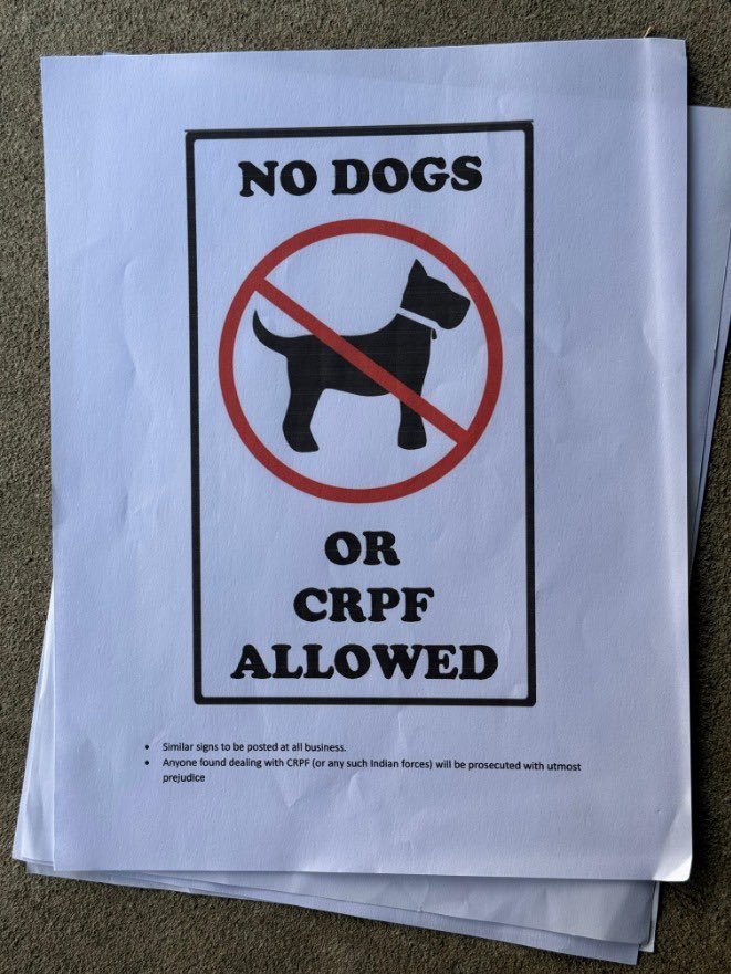 "No dogs or CRPF allowed" pamphlets were distributed in Manipur.

Now, Indian Army fanboys active on X, can try to answer this question - 

Who put these pamphlets? Meiteis? Or Nagas? Or Kukis?

*this might be a tricky question for them, coz they like svcking Chin-Kuki phalluses