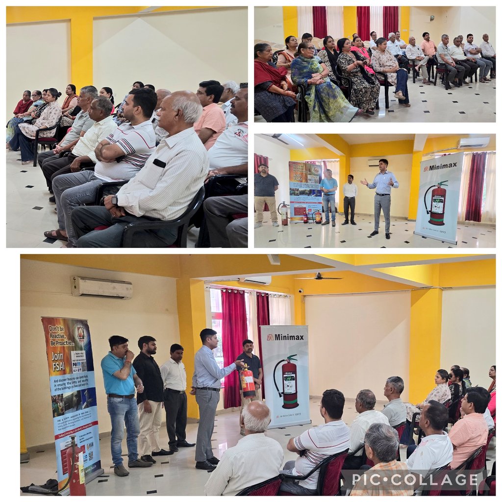 PujaSin45072734's tweet image. भागीरथी एनक्लेव में FSAI ने निवासियों को बेसिक फायर सेफ्टी ट्रेनिंग दी,जिसमें अग्नि सुरक्षा उपकरणों का चयन,अग्नि दुर्घटनाओं से बचाव,और अग्निशामक उपकरणों का उपयोग सिखाया गया। प्रशिक्षण fsai के लखनऊ चैप्टर के प्रेसिडेंट पुनीत जी और सेक्रेटरी मयंक भट्ट द्वारा दिया गया। 
#firesafety
