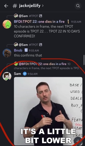 FuckEveryBFDIEp's tweet photo. @outputmp3 @jacknjellify @Julietsspace the episodes coming in less than 10 days, so that wouldn’t be possible (assuming this is what sam meant) https://t.co/OBqBTxFNZ0