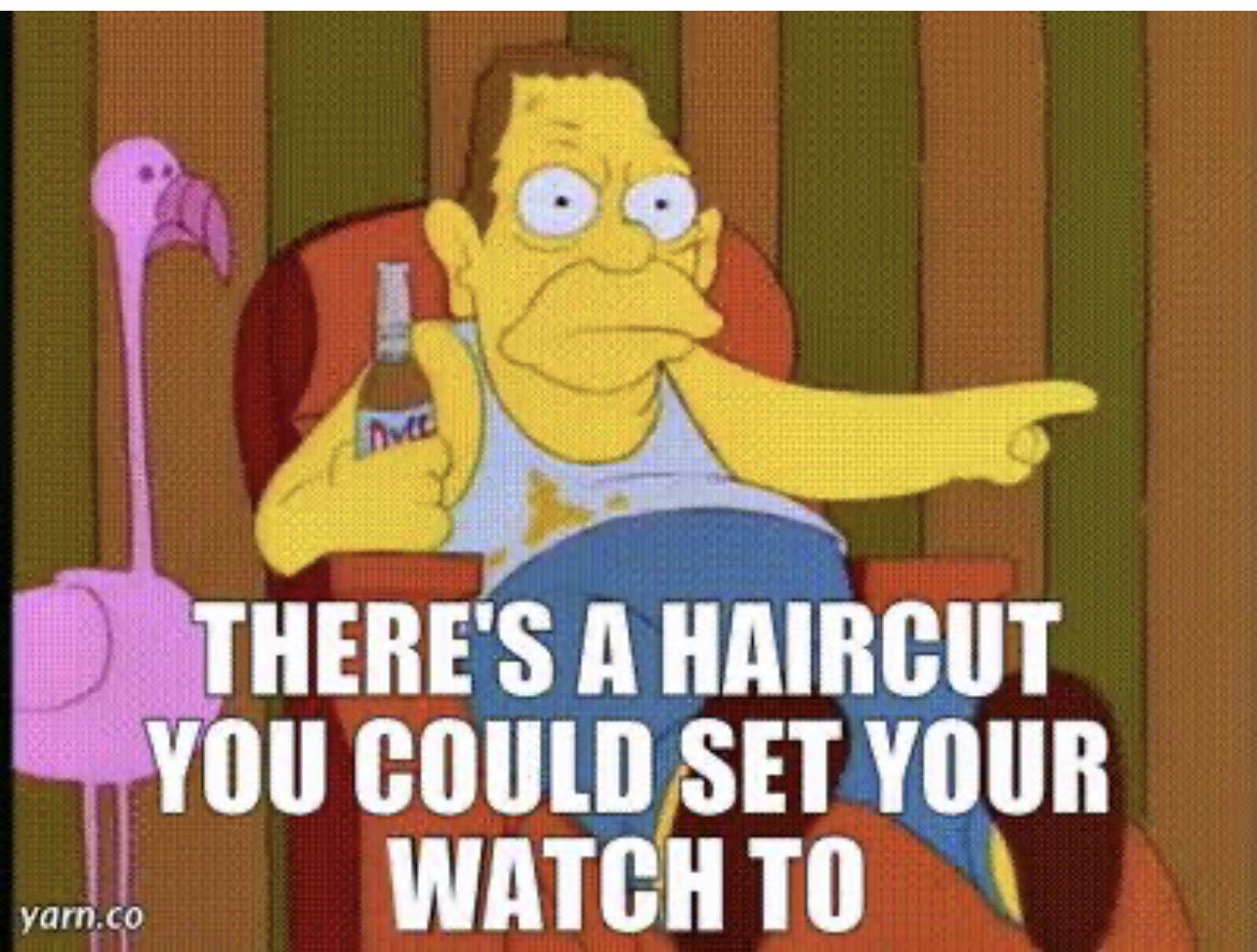 DanHector84's tweet photo. @kathrin18843562 That’s a haircut you could set your watch to https://t.co/S8UxG2KNJr
