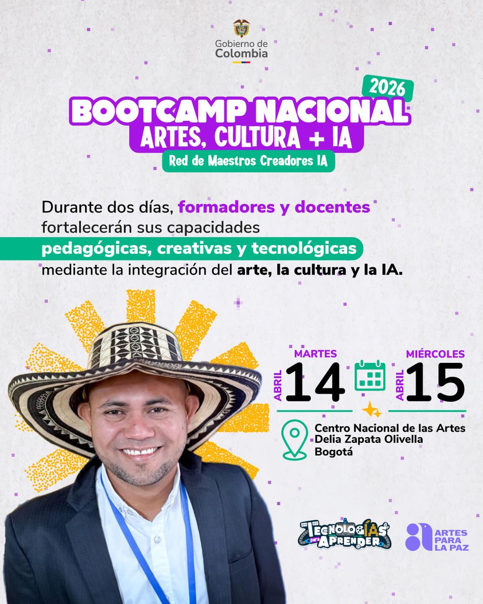 CompuParaEducar's tweet image. #TIC y #cultura, unidos por el arte y la tecnología.

Nos reencontramos para fortalecer la Red Nacional de Maestros Creadores IA, en la segunda versión del Bootcamp de Artes, Cultura e Inteligencia Artificial.

#ArtesParaLaPaz