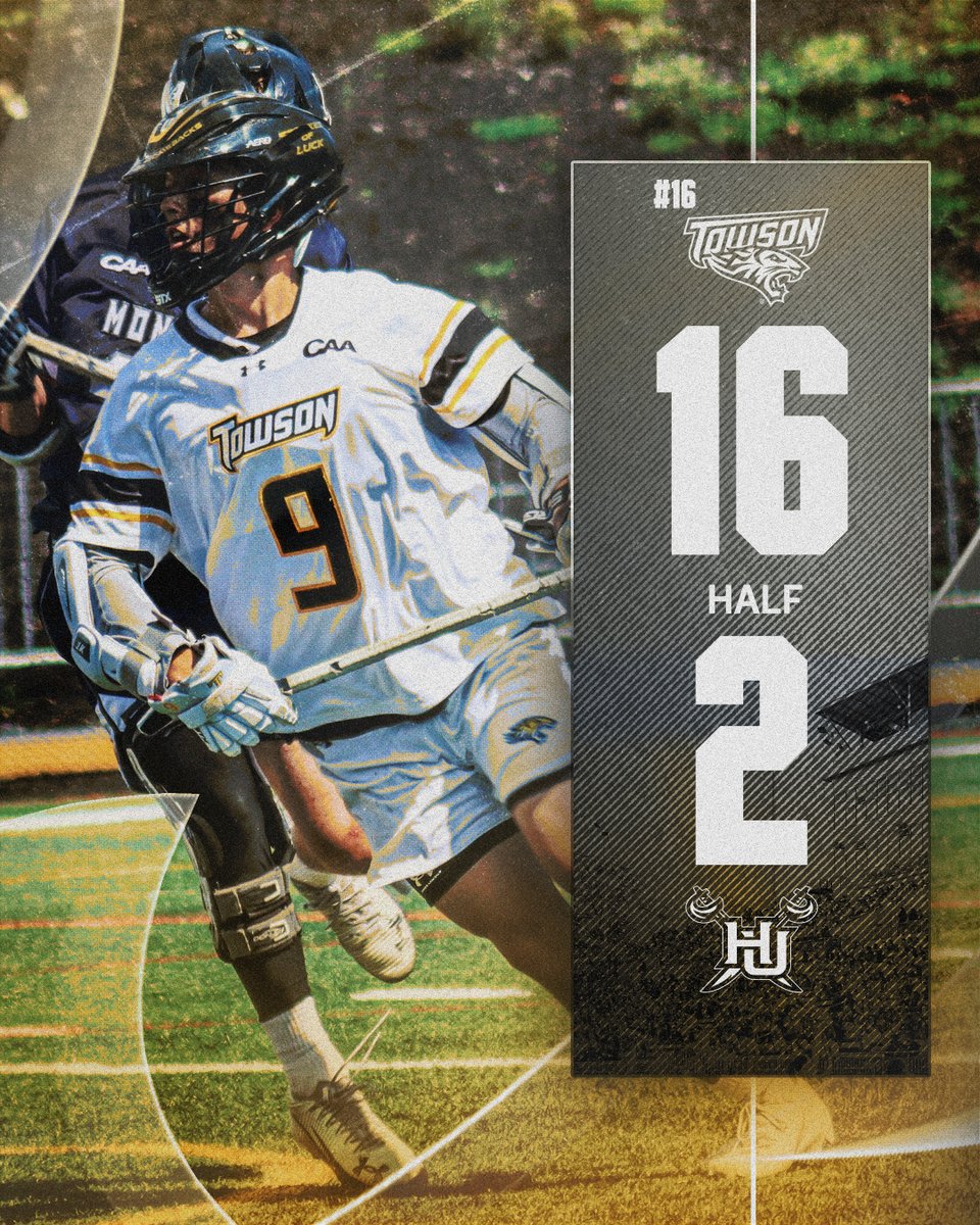 Towson_MLAX's tweet image. Leading at the half.
#GohTigers | #ACT
