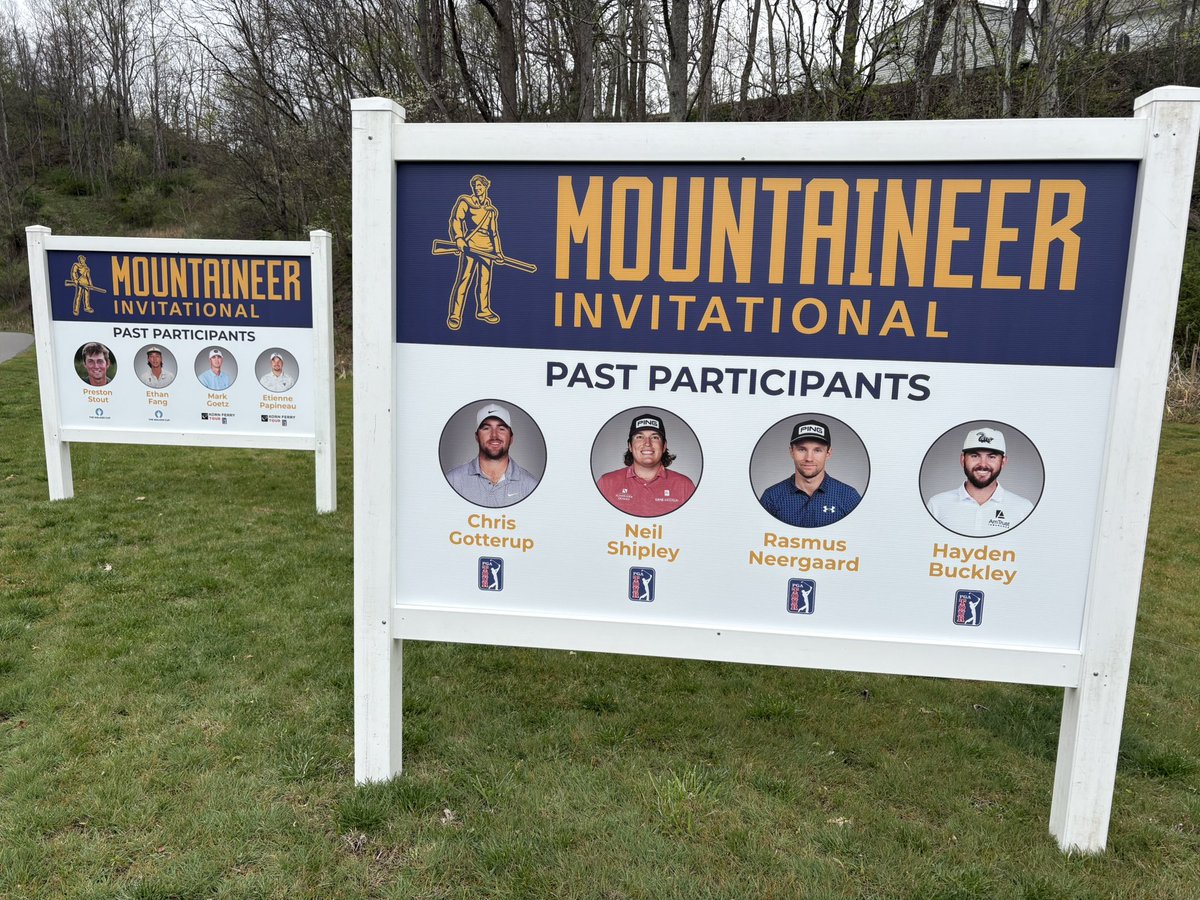 SeanCovich's tweet image. The Greatest Shotgun Start in College Golf gets underway Monday at 8:15 AM, admission is free.. hope to see a lot of Mountaineer fans in the gallery! #LetsGo ⛳️