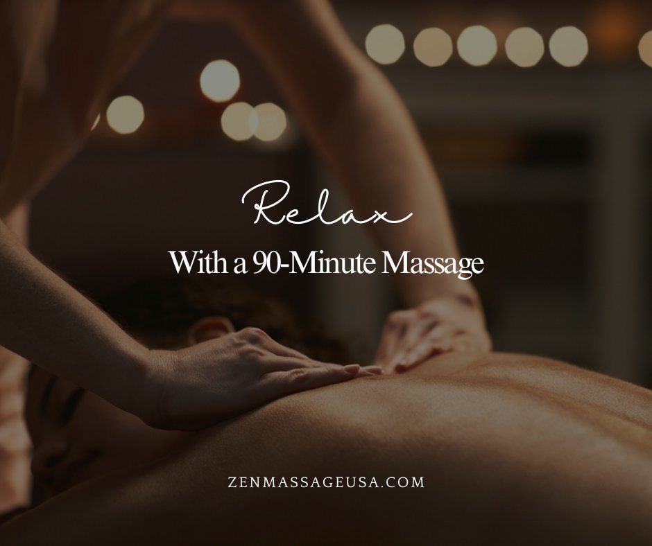 ZenMassageCorp's tweet photo. What feels better than a massage? A 90-minute massage. That extra time will allow you to fully relax while your therapist works to relieve stubborn muscle aches and pains. #massagetherapy #franchising https://t.co/ahWwJOEduk