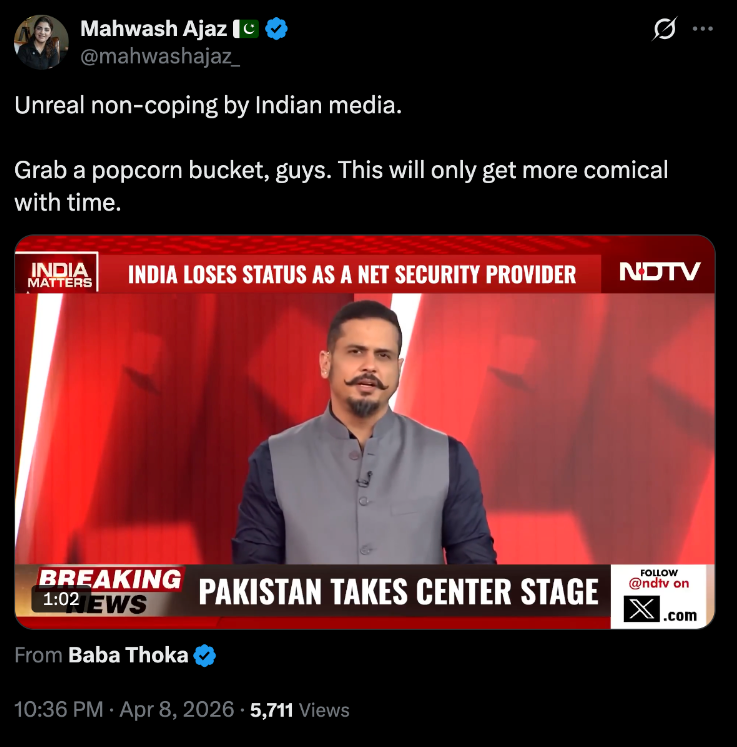 KutnitiFNDTN's tweet photo. STEP#3: FOREIGN ECHO CHAMBERS

Notably, the Pakistani diaspora is also vectorized to amplify those messages and give an international credibility

The main coordinator abroad is Mahwash Ajaz (@mahwashajaz_, 132K followers)