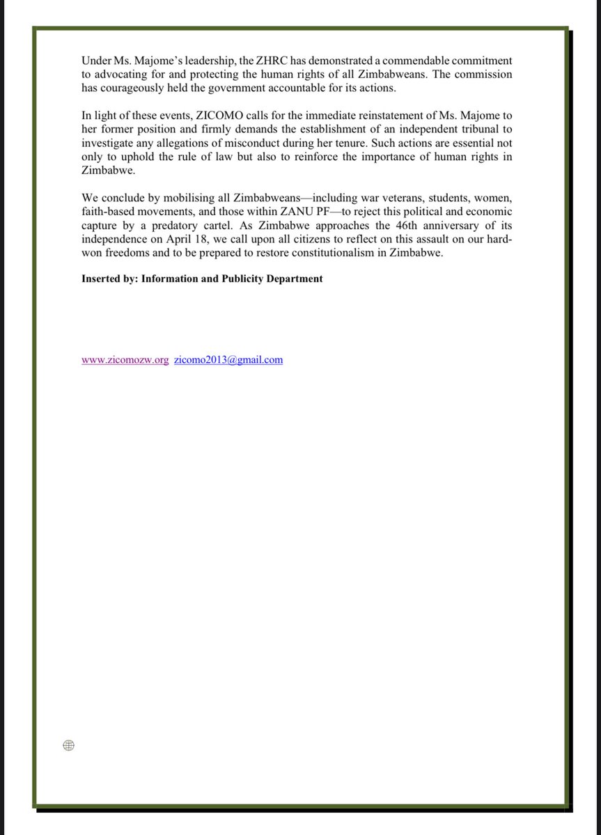 Zimbabwe Constitutional Movement (ZICOMO) tweet media