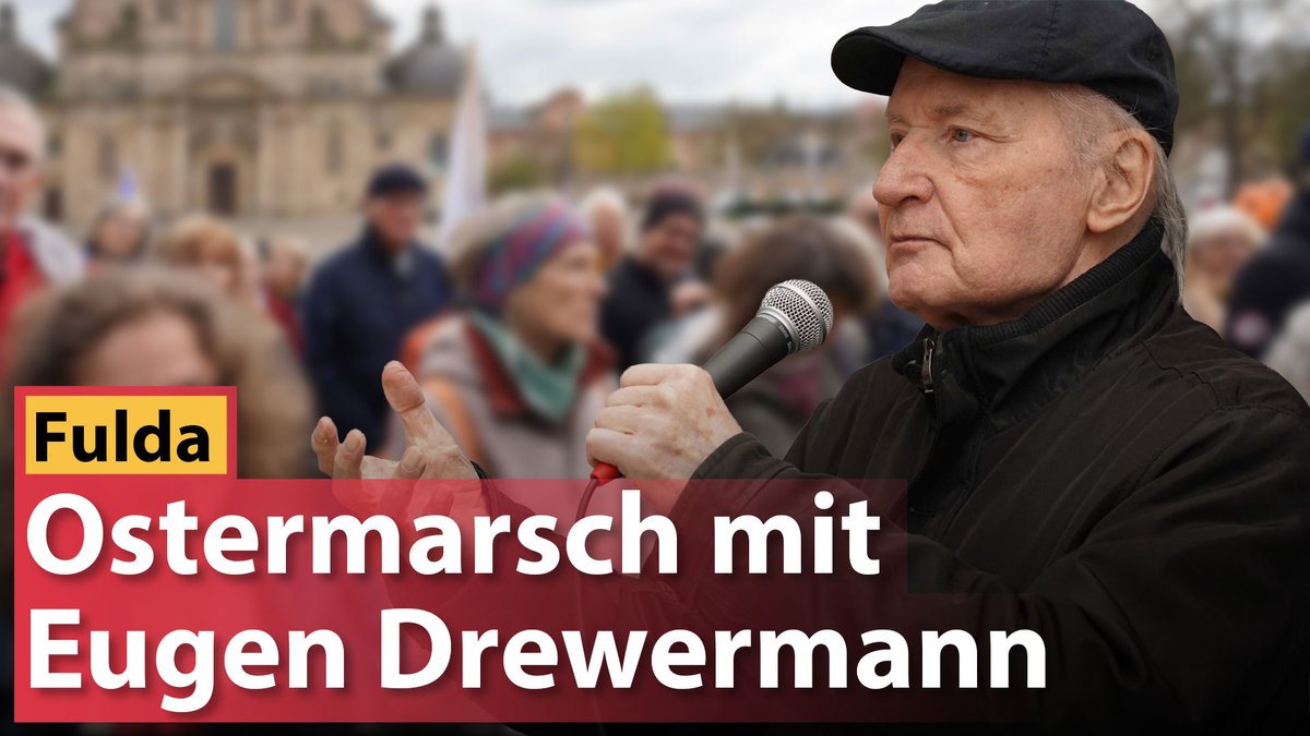 weltnetzTV's tweet photo. Starke Rede von Eugen Drewermann beim Ostermarsch in Fulda!
โWer heute von Frieden redet, wird oft beschimpft โ aber wir dรผrfen uns nicht einschรผchtern lassen.โ ๐
Video hier: https://t.co/qQ9FPzU40q #Ostermarsch2026 #Ostermarsch #Drewermann #Fulda #Frieden #Friedensbewegung #DieWaffenNieder ๐ท<๐๏ธ