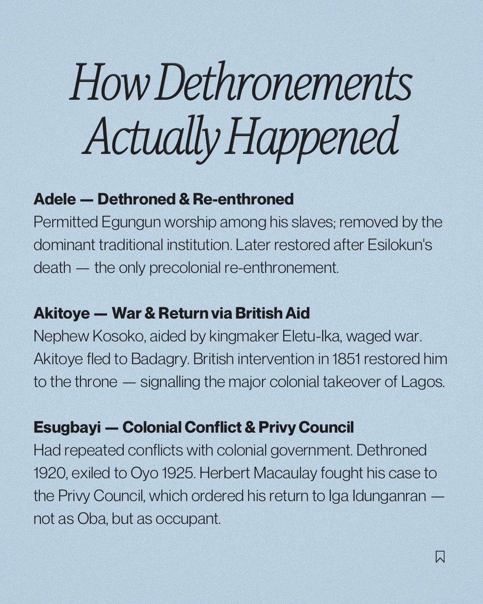 IADS_NG's tweet photo. In Old Lagos, dethronements were not signs of failure. They were proof of a governance system sophisticated enough to hold sacred royal authority accountable to the people.
Learn more: https://t.co/57lmGJYvM1
#IADS
#UNILAG
#AMRC https://t.co/2kVKOPjvqh
