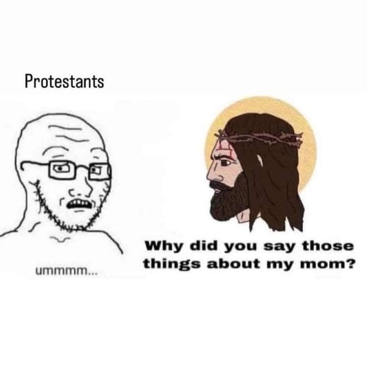 SnakeDux's tweet photo. @JesusisChristX People acting like Mary is Baal or something. https://t.co/YJdeYWT2JH