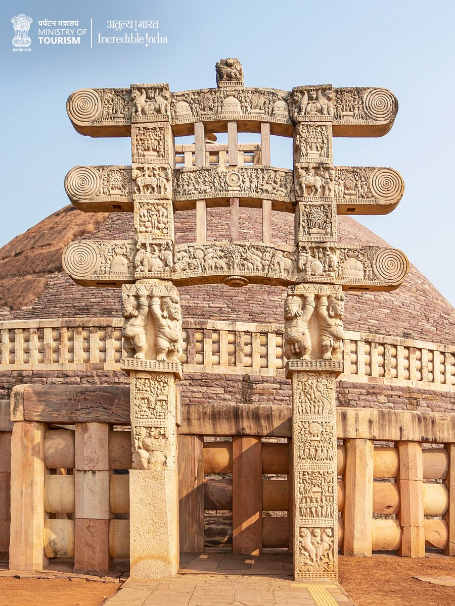 tourismgoi's tweet image. The Sanchi Stupa in the Raisen district of Madhya Pradesh, is one of the oldest stone structures in India, originally commissioned in the 3rd century BCE by Emperor Ashoka. 

#IncredibleIndia #SanchiStupa #MadhyaPradeshTourism