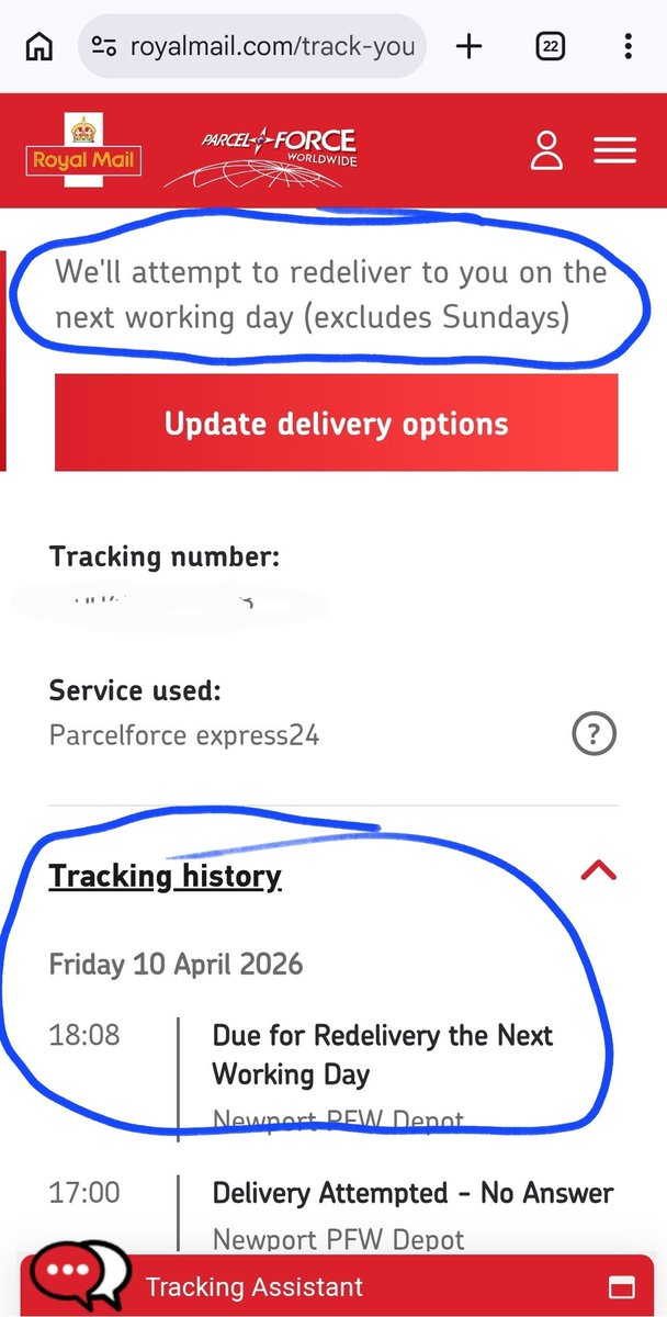 GusHaines's tweet photo. @RoyalMail so, Parcelfarce express 24 fail again.
Lied about an attempted delivery yesterday and didnt even attempt a redelivery today.
Not even an apology or explination huh? https://t.co/QrYw5XIbA4