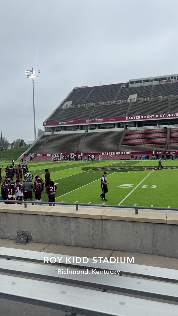 MaxHunt2134's tweet photo. Thank you @EKUFootball for the visit! Thank you @jaxegan_eku, @CoachRav and @Coach__Jake for the time! https://t.co/o6lpawLEW9