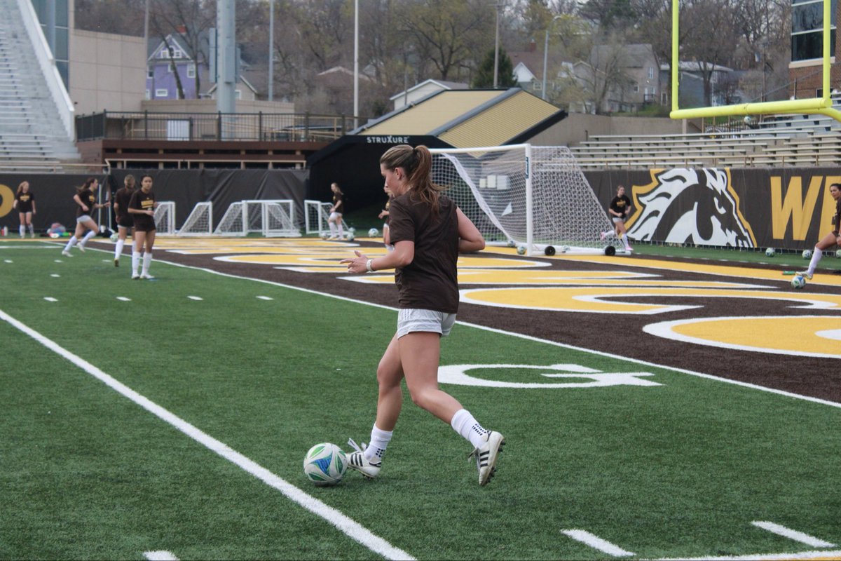 WMUWomensSoccer's tweet photo. Getting our final touches in before our last Spring Cup match! Join us at the Farm tomorrow at 1pm. Admission is free!

#BroncosReign https://t.co/Jk9xr5D3XM