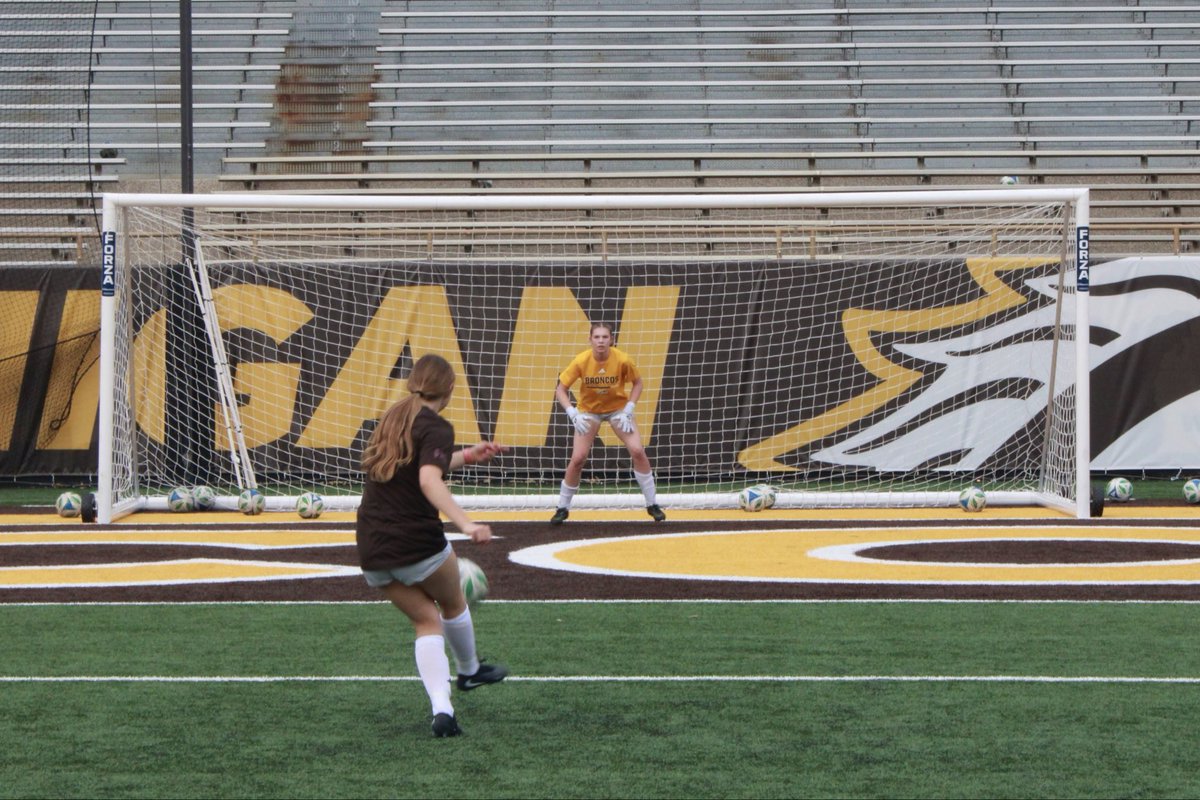 WMUWomensSoccer's tweet photo. Getting our final touches in before our last Spring Cup match! Join us at the Farm tomorrow at 1pm. Admission is free!

#BroncosReign https://t.co/Jk9xr5D3XM