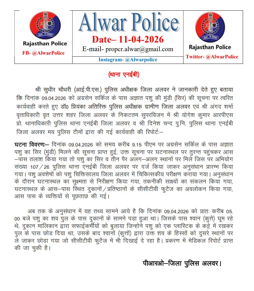 Alwar Police tweet media