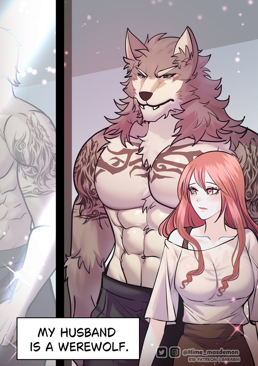 hime_masdemon's tweet image. My Husband is werewolf (1/4)