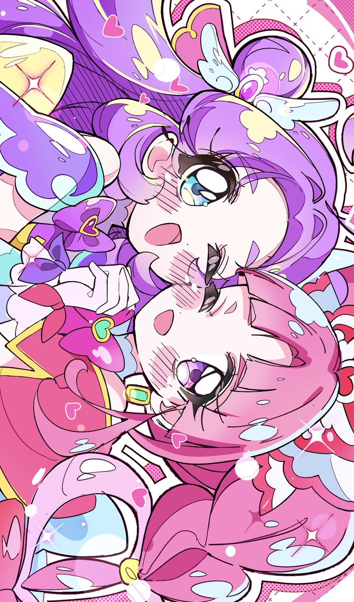 mizunonononono_'s tweet image. あんみくうぃっぷ〜💜💗✨
#たんプリ  #precure  #illustration