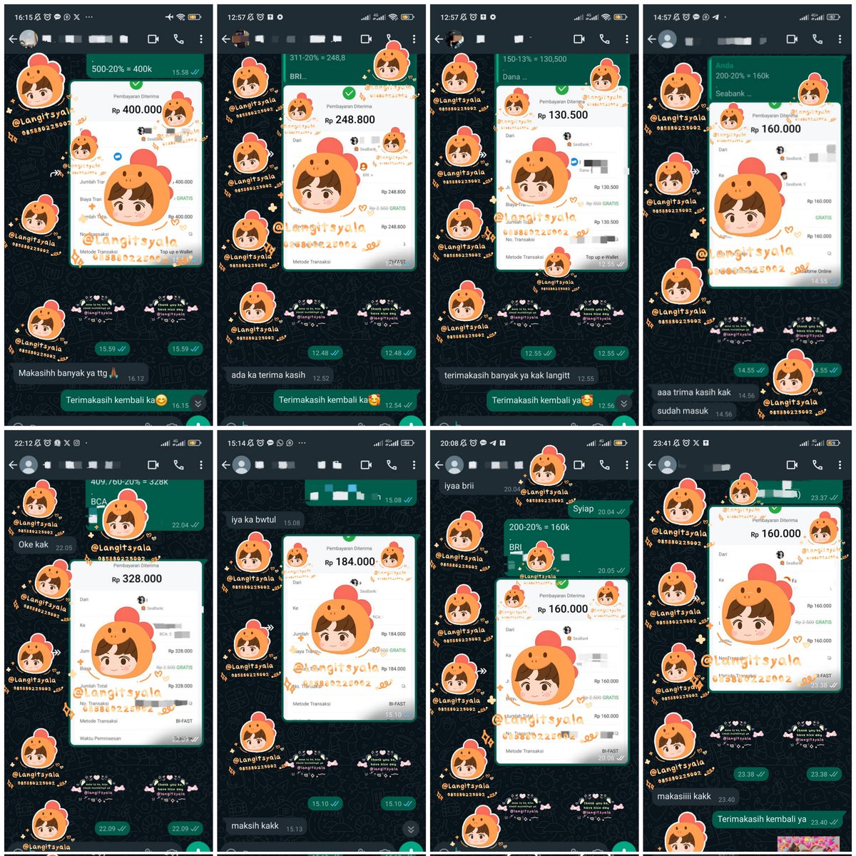 Langit0606's tweet photo. @kunxdgf Gestun All Paylatter di @langitsyala aja ka! 

Fee start 20k 🙌 Adminnya sat set banget dan dijamin trusted 10000% udah banyak testi di pinned. 

{via scan,linkpayment, tagihan, bisa instan/ reguler}

fast respon ke :
wa ( di bio ) @langitsyala https://t.co/Ztx9ZVt7WX