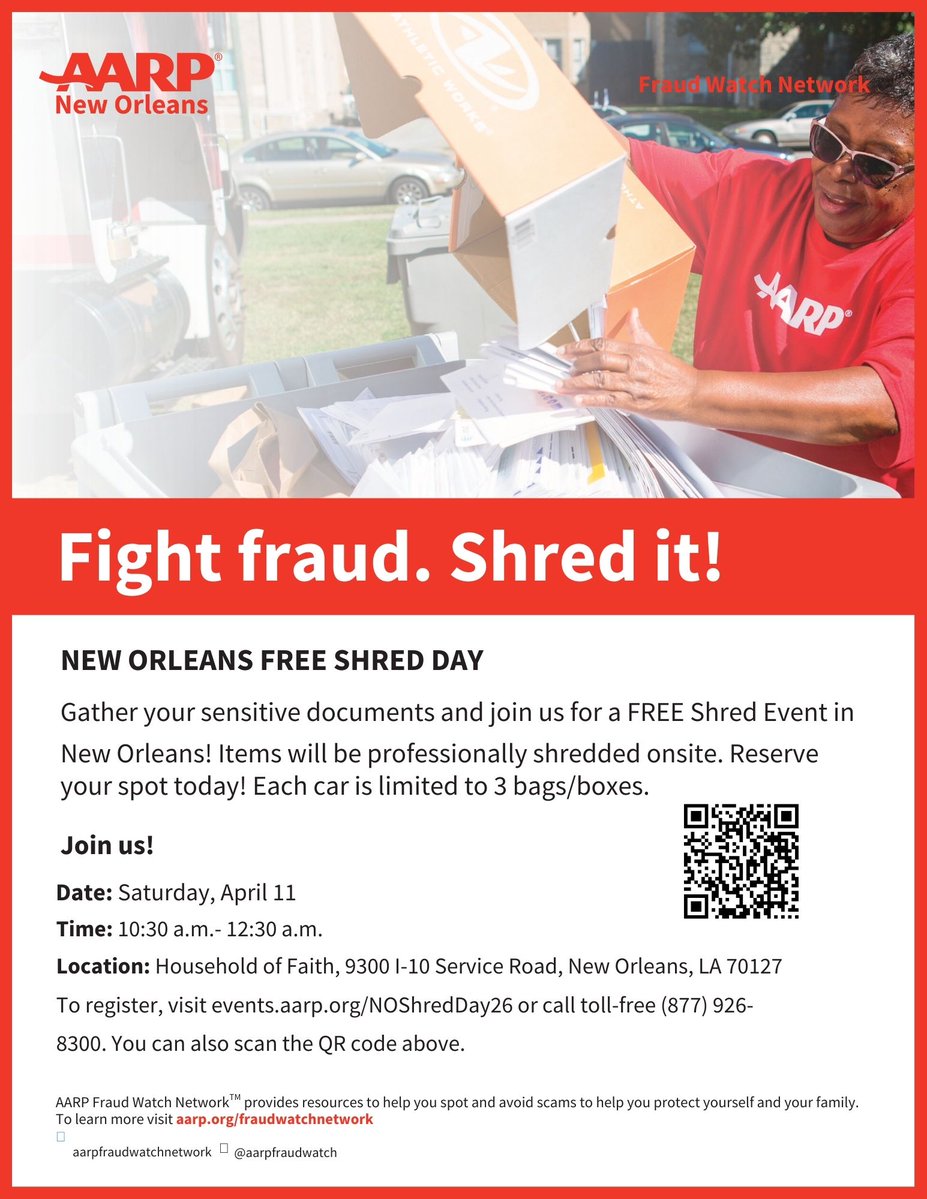 daph1908's tweet image. See you later today! #Safe #Secure #Shred @AARPLouisiana