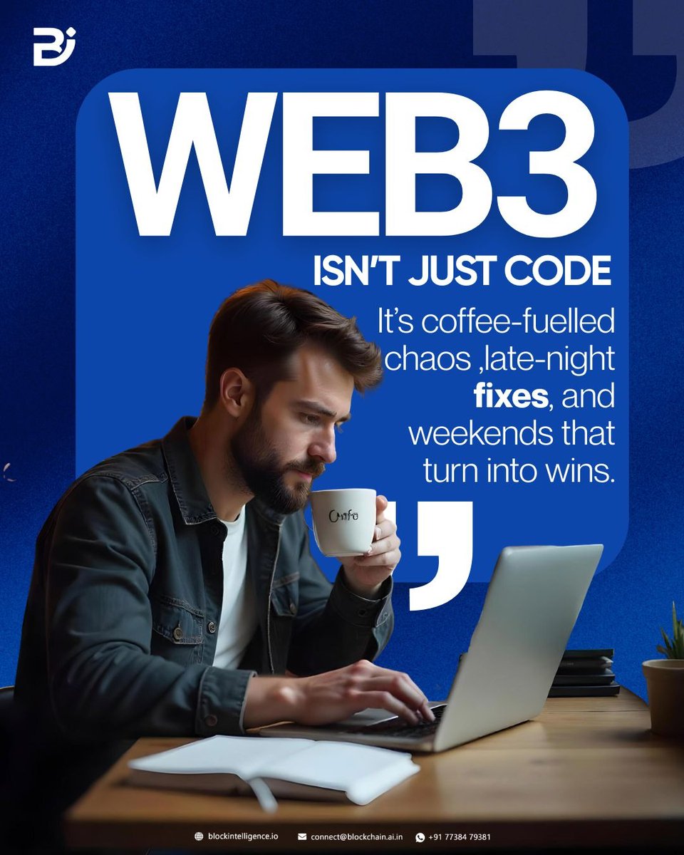 BlockchainAI_In's tweet photo. Web3 building = late nights, teamwork, and nonstop problem-solving ☕💻

The future of the internet is being built after hours 🌐

#Web3 #BuildInPublic #StartupLife https://t.co/XEgFyWRe1A