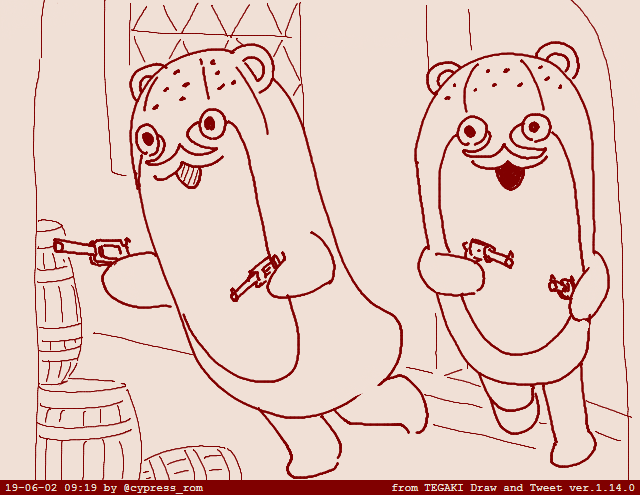 tegakiで描いてた頃の絵、活き活きしてるのでこの頃の気持ちを取り戻したい
これは全体的に様子がおかしいtegakiの絵 