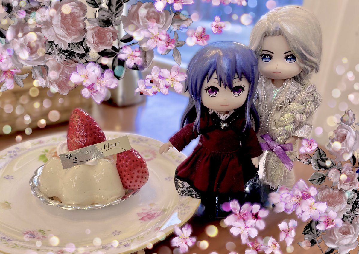 お茶会開催ありがとうございます🌸
旅先でのティータイム、素敵なケーキショップのババロア様です🍓

 #あわいの民エアお茶会
 #くすまも発売記念日