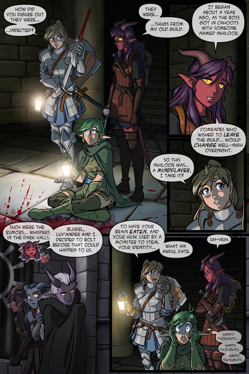 📯Hear ye, hear ye!📯
Tales From the Tables #60: Happy Thoughts!

Our intrepid misadventurers get their first taste of Undermountain!😈

Whew... finished this one at 4AM... 😵‍💫

I always feel horrible asking, but please consider supporting our comic on Patreon...