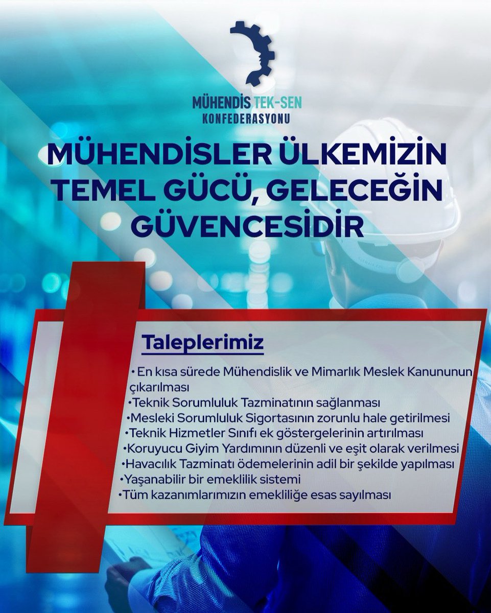 Mühendis Tek-Sen Konfederasyonu tweet media