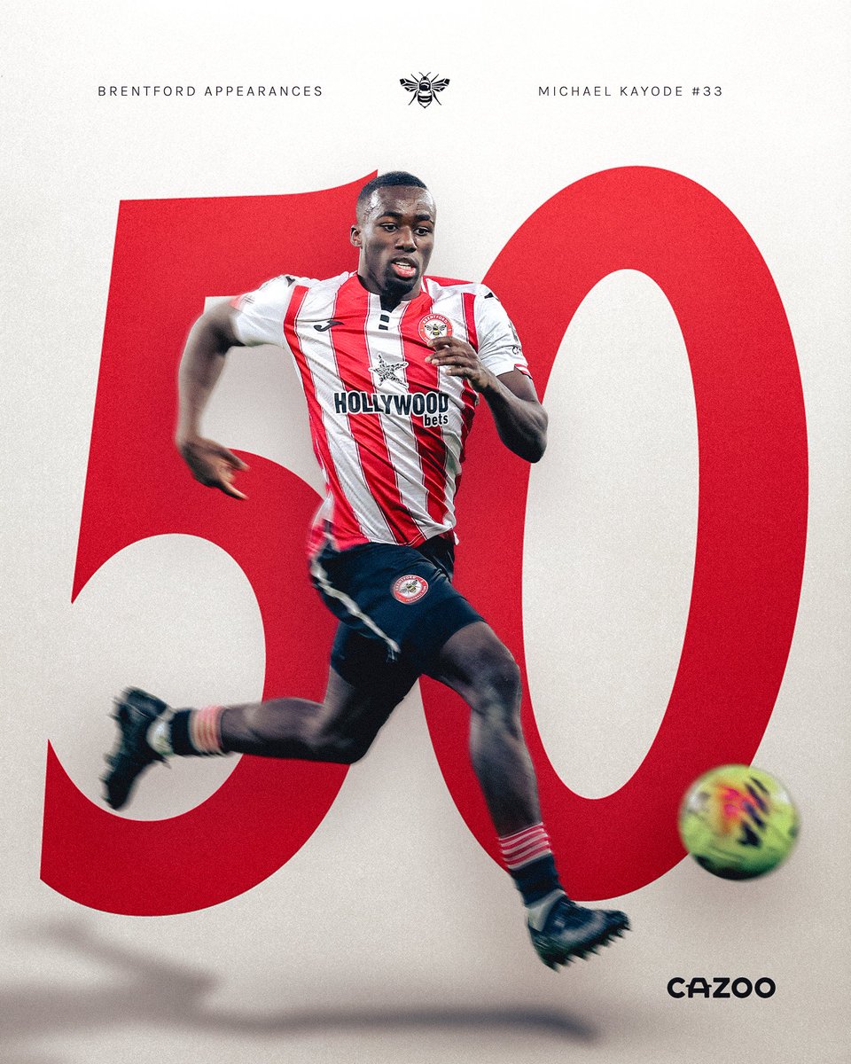 50 Brentford appearances for Michael Kayode 🇮🇹🐝