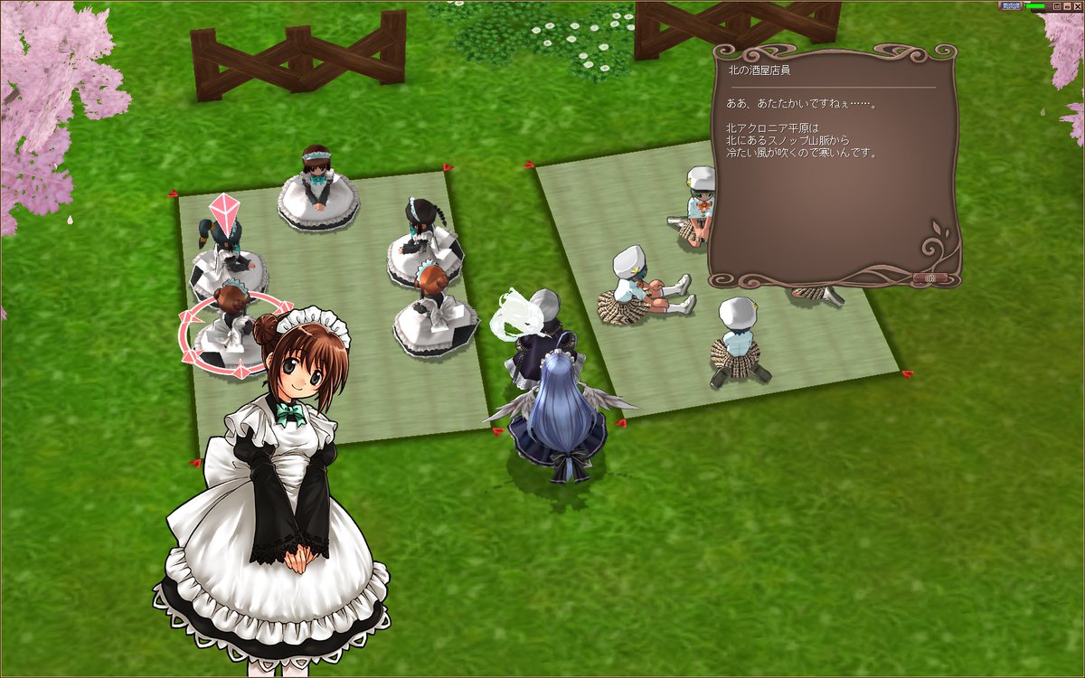 strider_acronia's tweet photo. 4月です。お花見の季節です。
もう終わっちゃった？　アクロニアならまだ間に合います！
ネコマタ達も待ってるよ♪

酒屋やシアターの娘たちもお花見中。
衣替えの話が修理の話になるのはきっとECOだけ…、
修理キット買いに行かないと……。
#econline https://t.co/qkZQfYIJmh