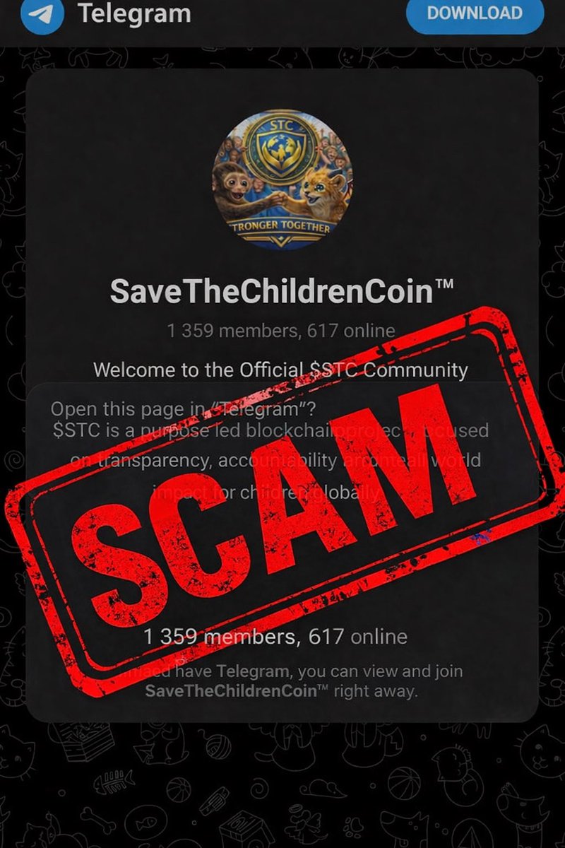 KingLunaryx's tweet photo. $STC

🚨 WARNING TO ALL STC MEMBERS 🚨

There is a FAKE Telegram group going around trying to scam people.

⚠️ That group is filled with bots and fake activity.
⚠️ They are pretending to be part of STC.
⚠️ They are trying to mislead and scam our community.

✅ THE REAL STC TELEGRAM HAS 3,400+ MEMBERS
❌ The fake one only has around 1,300 (all bots)

👉 If you are not in the official Telegram, YOU ARE IN THE WRONG PLACE.

OFFICIAL TG: https://t.co/N2fHqiLnzF

‼️ REMEMBER:
•We will NEVER DM you first
•We will NEVER ask for funds privately
•The ONLY official links are posted by the team

Protect yourselves. Protect the community.
If you see anything suspicious — REPORT IT IMMEDIATELY.

This is exactly why we stay strong and move as ONE.

🛡️ STC IS REAL. STC IS WATCHING.