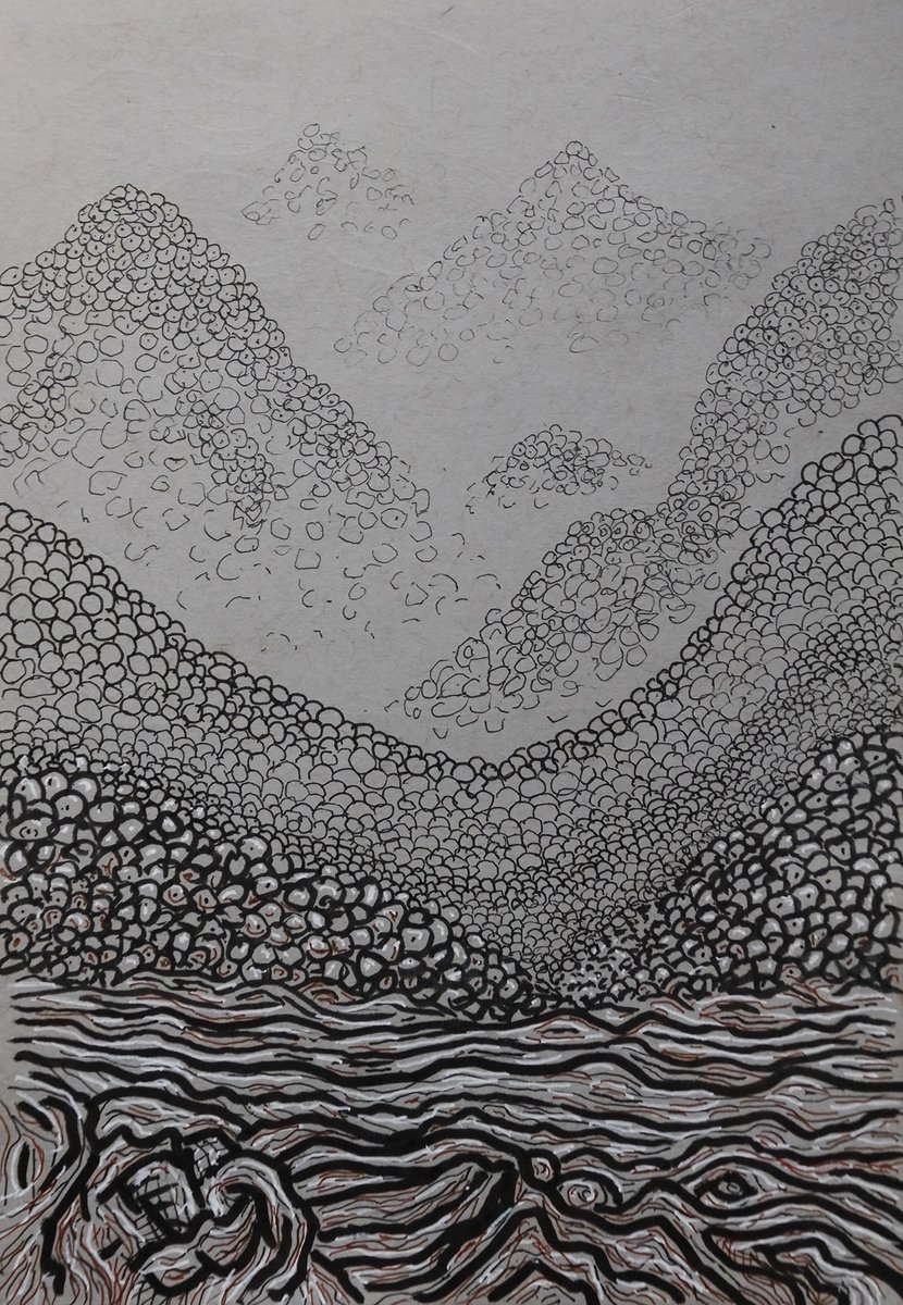 Landscape. New drawing by L. Hamill.