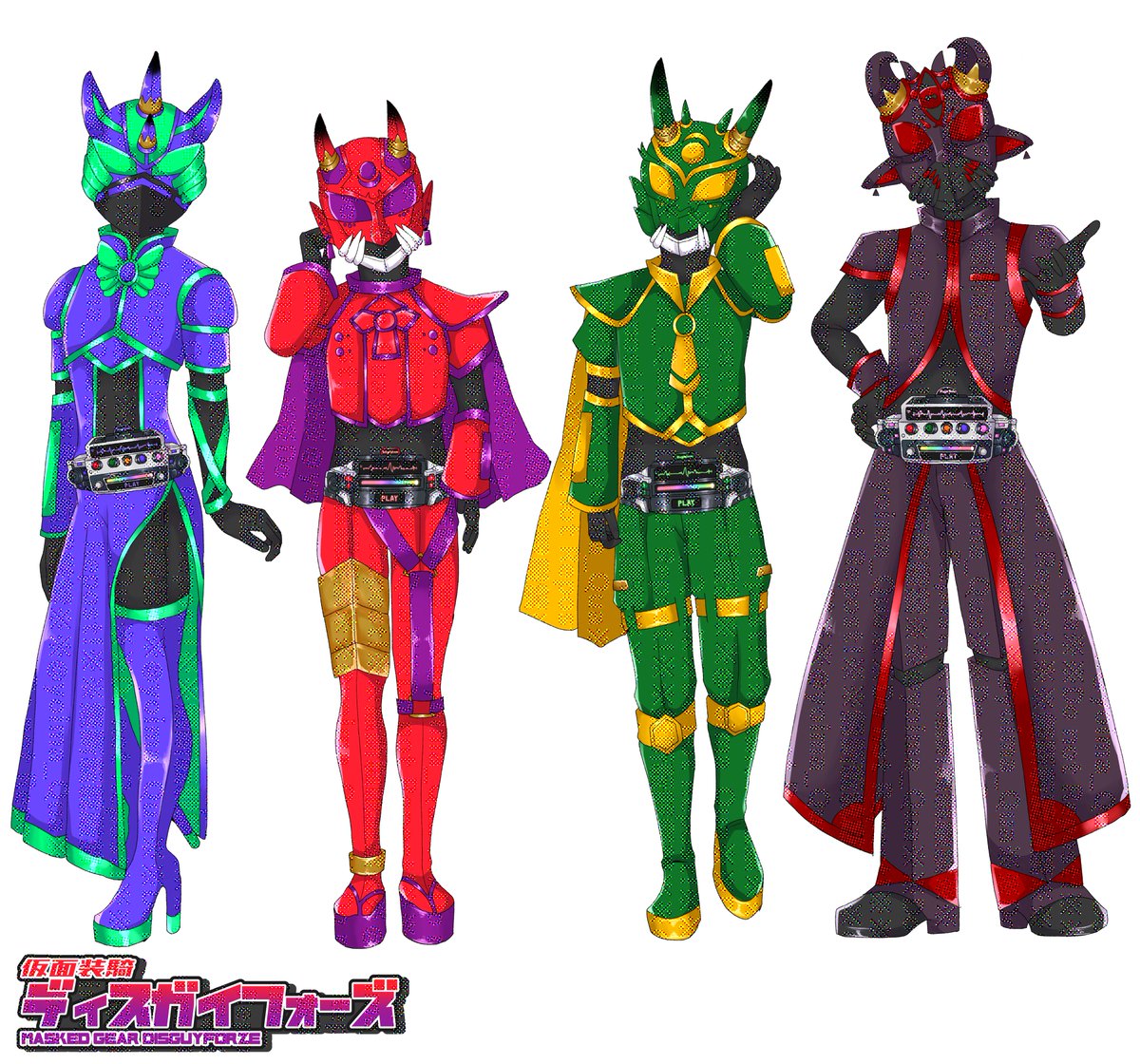 yoima_Qua's tweet photo. 一次創作「仮面装騎ディスガイフォーズ」
詳細設定はまあ後々
#ディスガイフォーズ https://t.co/3wct3Z2F9S