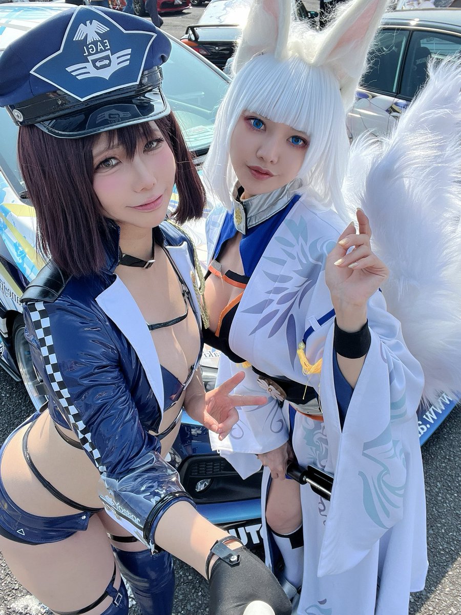 痛車天国でラフィーコスのツーショット