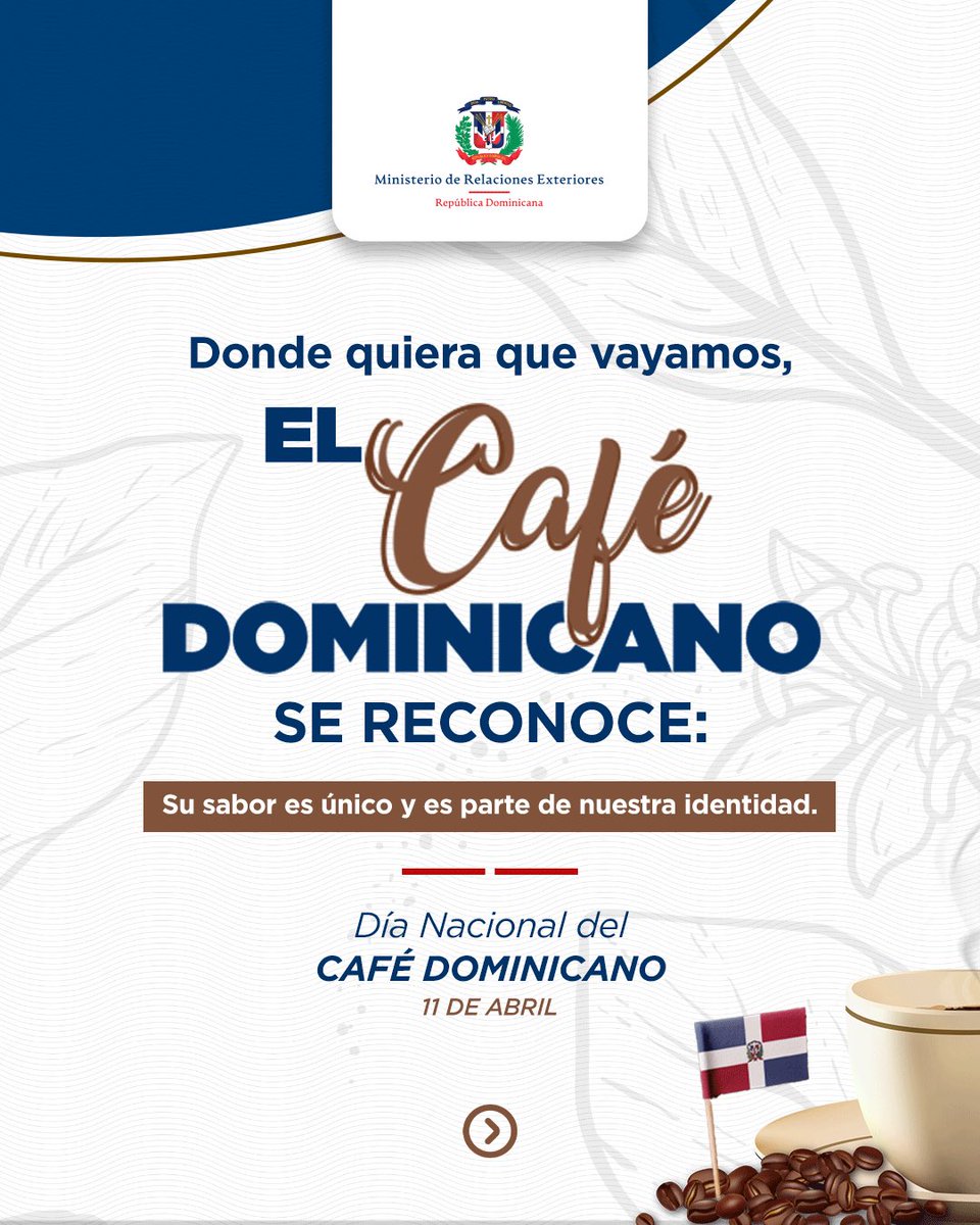 MIREXRD's tweet photo. ☕️ Celebramos lo mejor de lo nuestro en el #DíaNacionalDelCafé. 

En República Dominicana reconocemos uno de los productos más emblemáticos de nuestra agricultura y el valor de toda la cadena cafetalera nacional. https://t.co/BIQZlihwya