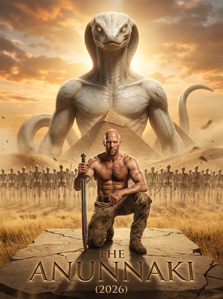filmixo1's tweet image. ✨ THE ANUNNAKI (2026) 🏺

They created us. Now they’ve come back to reclaim us.

A lone warrior rises against the celestial architects in an epic, gritty battle for the future of humanity. 🏜️

Starring: Jason Statham &amp;amp; Gal Gadot

#TheAnunnaki #SciFiEpic #AncientGods #MustWatch
