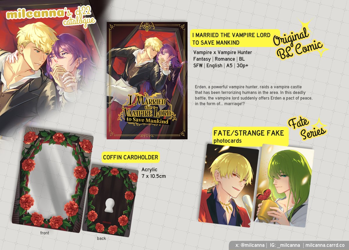 milcanna's tweet image. [💘+📷] 1/3
CF22 p0 + Giveaway!

to join: 
👉RT + bkm + follow
👉Comment ur fave chara + tag a friend
👉Prize: 1 holo tix or 2 PCs / 2 winners  

📅until 30 April
📍ots pick up &amp;amp; Intl shipping! 
💖Original BL, HSR, Umamusume 

🔗below
#comifuro22catalogue #cf22catalogue