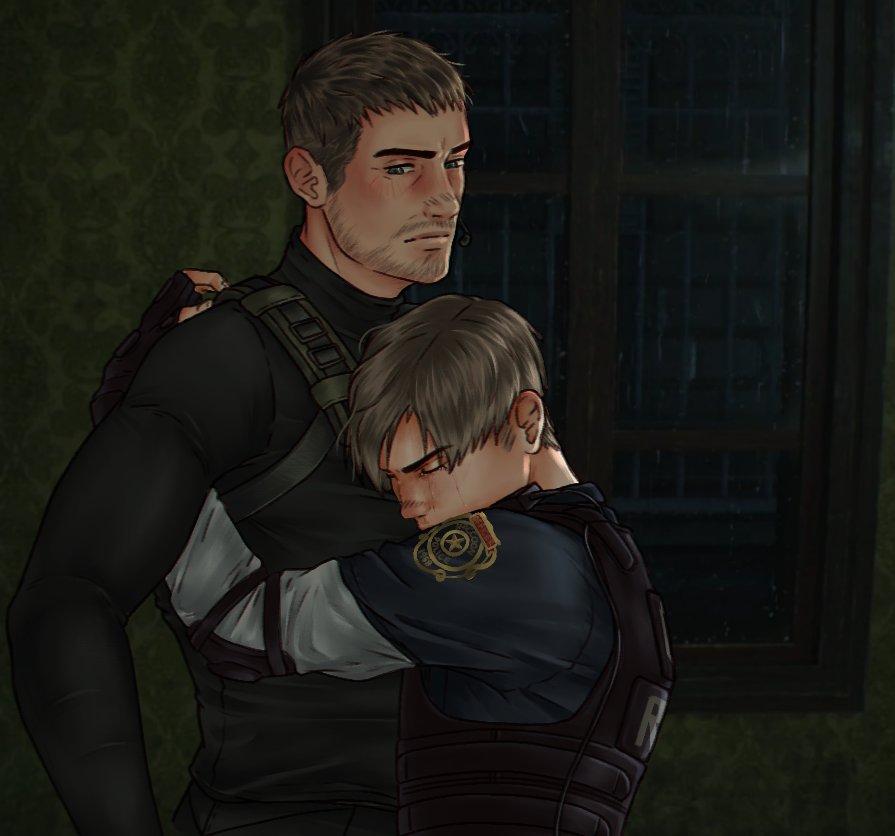 Some more RE8 Chris x RE2 Leon #chreon