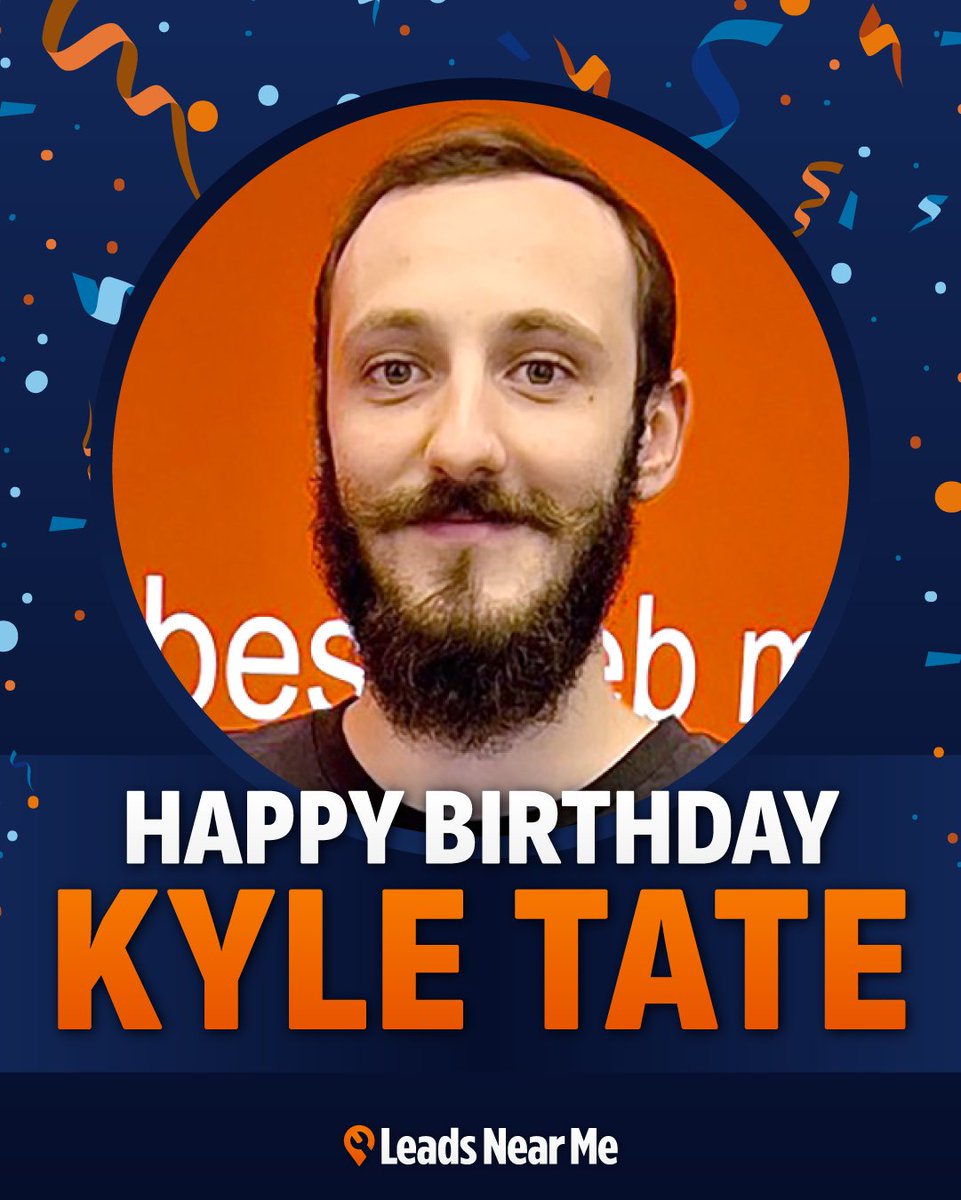 LeadsNearMe's tweet photo. It's Kyle Tate's birthday! Kyle, we're grateful to have you on our web development team and appreciate all that you do for our clients. Hope you day is a great one! 🥳 https://t.co/XMSC1dwe93