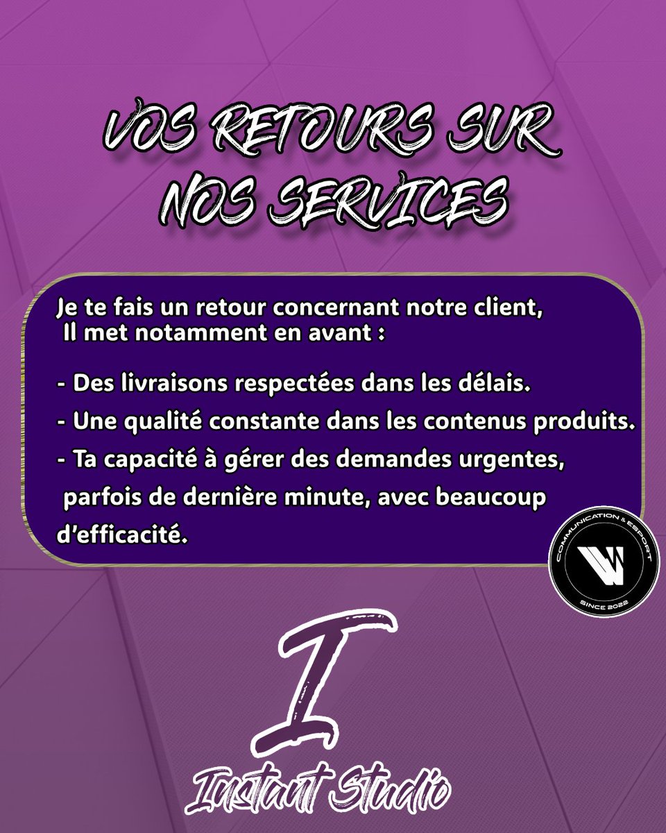Instants_Studio's tweet photo. Petits retours venant de @MamanReyes et @Agency_VP concernant nos prestations. 

Ceux-ci mettent en avant deux de nos valeurs : La fiabilité et l'écoute. 

Car avoir un monteur sur qui on peut compter et des projets qui vous ressemblent c'est dans notre ADN. https://t.co/K509BHd6uI